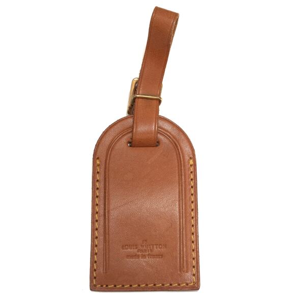 Authentic Louis Vuitton Vachetta Leather Luggage Name Tag OO - Picture 1 of 6